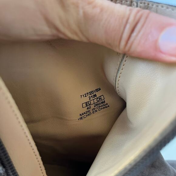 Zara Trafaluc Wedge Womens Ankle Boot Size 40 (9) Gray Faux Suede Zipper 7127 - Picture 12 of 14